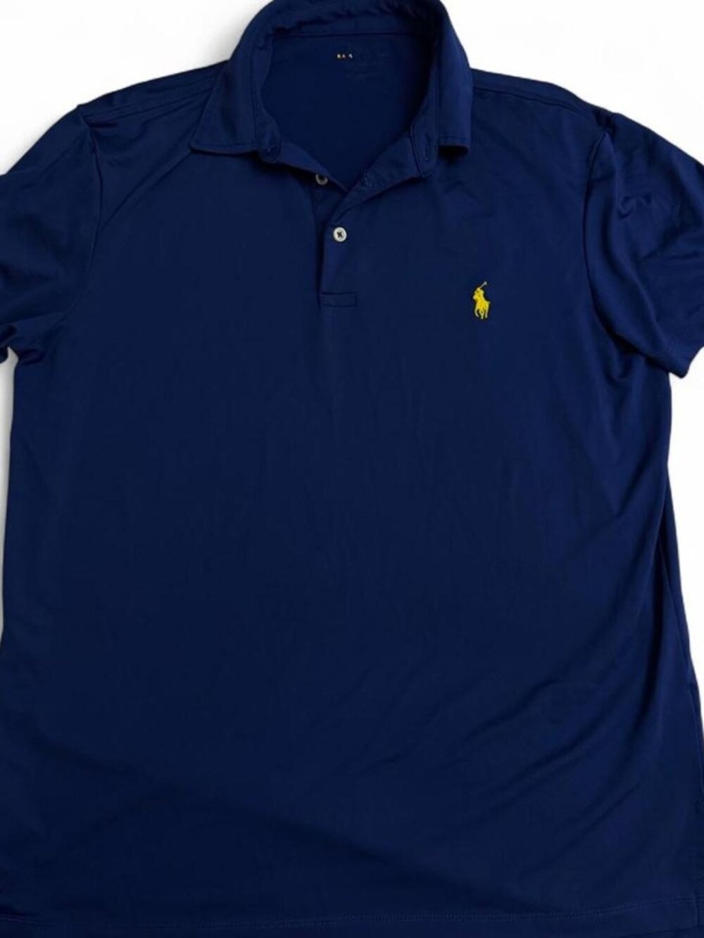 Polo Ralph Lauren Men's Performance Golf Tennis Polo Shirt Blue Yellow Pony M